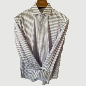 Luxury Business ta Business 100% Egyptian Cotton Dress Shirt Size 17.75, 36/37